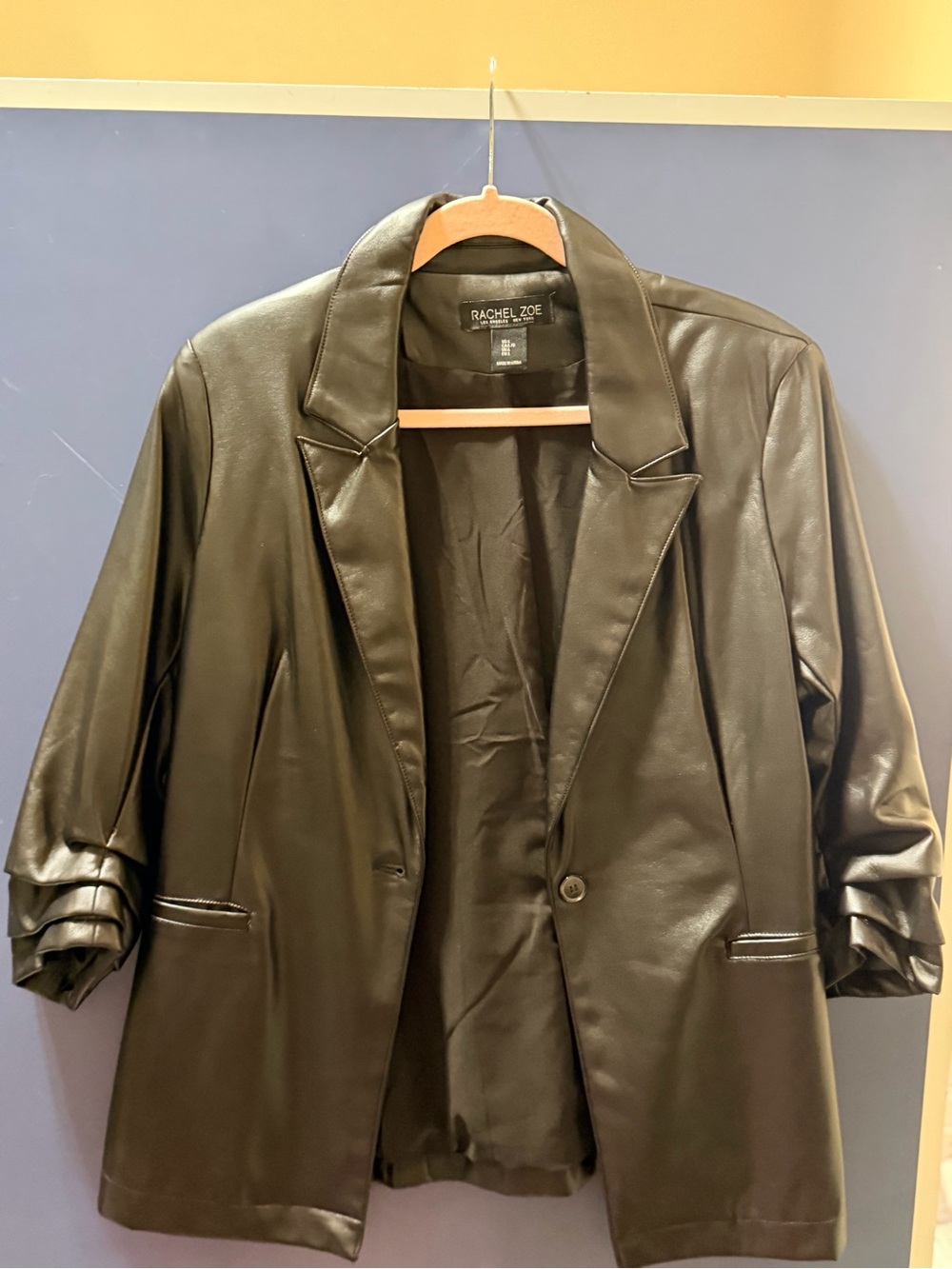 Rachel Zoe Black Faux Leather Blazer